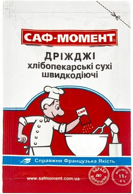 Дрожжи хлебопекарные сухие активные 11 г ТМ Саф-Момент 8691241003190