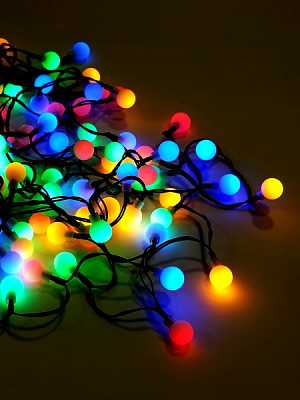 Электрогирлянда линейная SHLigts Шарики (OLDBL120M-C) встроенный светодиод (LED) 120 ламп 9 м 