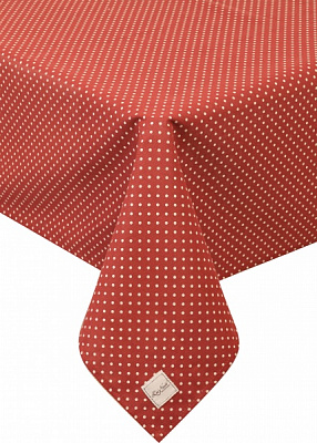 Скатерть Lucy Бордо горошек 133x110 см красный La Nuit 