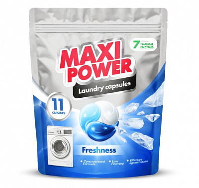 Капсулы для машинной стирки Maxi Power Свежесть 11 шт.