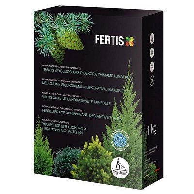 Удобрение для хвойных и декоративных растений Arvi Fertis НПК 12-8-16+МЕ 1 кг