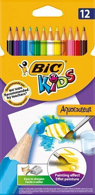 Карандаши цветные 12 шт. Evolution Aquacouleur BIC