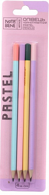 Карандаши чернографитные Pastel 4 шт. Nota Bene