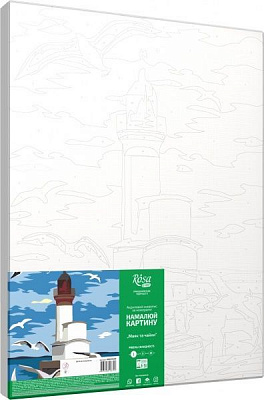 Картина за номерами Маяк та чайки 35х45 см Rosa Start