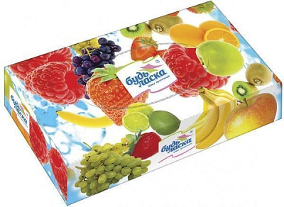 Серветки гігієнічні у коробці Будь Ласка Фрукти 80 шт.