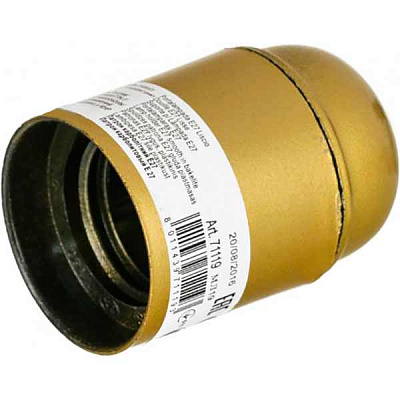 Патрон электрический Electraline E27 пластик золотой 71119