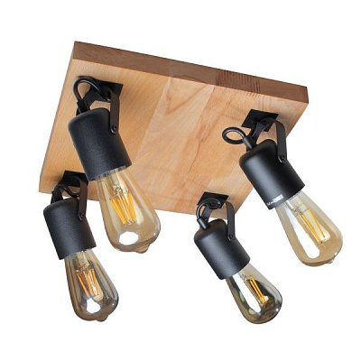 Спот Светкомплект WD 3030 4x40 Вт E27 черный/дерево 