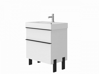 Тумба підлогова ЮВЕНТА Manhattan - 70 білий з умивальником Stance-70