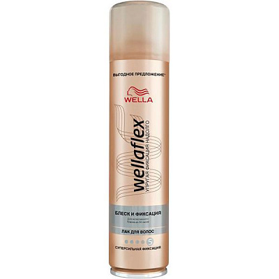 Для волос Wellaflex Блеск и фиксация Суперсильная фиксация 400 мл