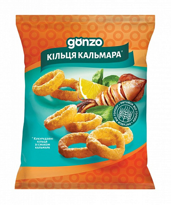 Кольца кукурузные GONZO со вкусом кальмара 40 г