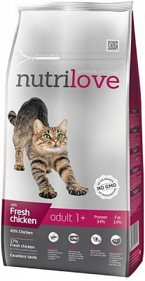 Корм NutriLove Adult с курицей 8 кг