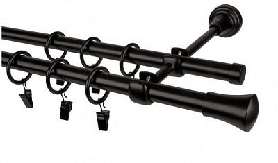 Карниз Bojanek TULUZA Tuluza двойной укомплектованный d16 мм 160 см черный 