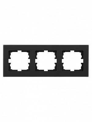 Рамка тримісна Lezard Vesna горизонтальна матовий чорний 742-5980-148