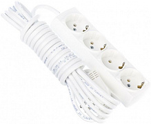 Подовжувач Borsan із заземленням 4 гн. білий 5 м BR-1554-5 