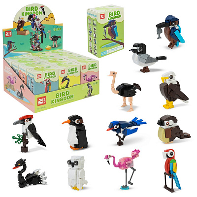 Фигурка-конструктор Shantou Bird kindom, 49-54 дет. 12шт в дисплей боксе 88043