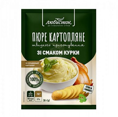 Пюре картофельное быстрое приготовление со вкусом курицы 30 г 