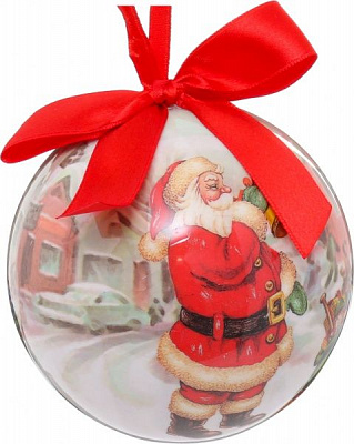 Подарункова куля Дід Мороз з мішком різнокольоровий