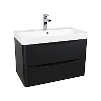 Тумба консольна Aqua Rodos Vista Black-Matt з умивальником Deep 75 см