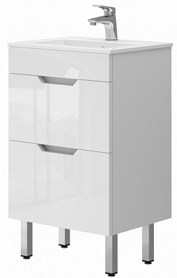 Тумба на ножках ЮВЕНТА Stefania - 50 белая с умывальником 