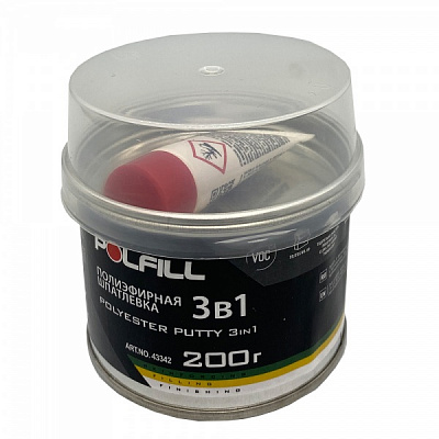 Шпаклевка 3 в 1 (заполнение+стекловол+финиш) Polfill 0,2кг