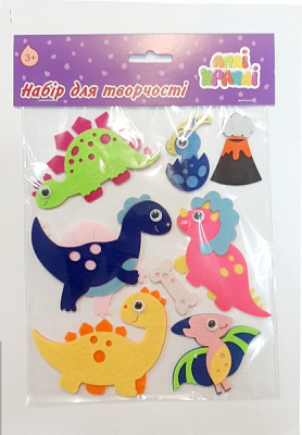 Набор мини-фигурок из фетра Аплі-Краплі Динозавры 17 x 24 x 0,0002 см multicolor