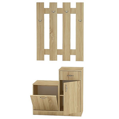 Прихожая 1Э тумба + вешалка дуб сонома