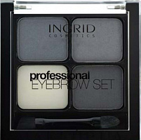 Тіні для брів та повік INGRID Professional Eyebrow Set графіт 5 г