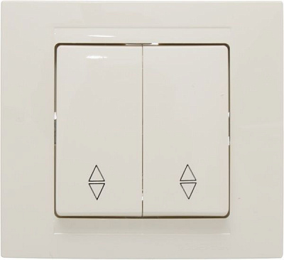 Перемикач прохідний двоклавішний Gunsan Moderna без підсвітки 10 А 250В крем MD 29 12 109