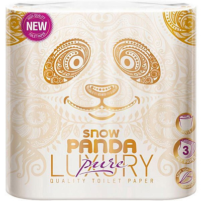 Папір туалетний Сніжна панда Luxury Pure 8 шт