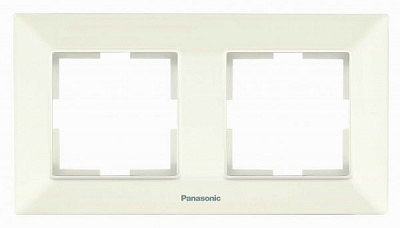 Рамка двухместная Panasonic Arkedia Slim горизонтальная кремовый 480500130