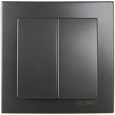 Вимикач подвійний  Nilson Touran антрацит