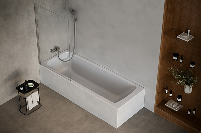 Шторка для ванны Ravak XPSVS1- 80 v.140 стекло 5мм полир. алюм. TRANSPARENT