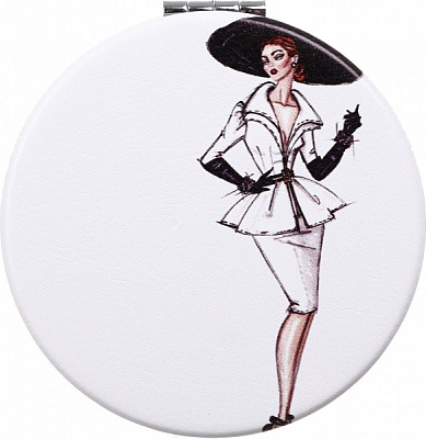 Дзеркало кишенькове косметичне Лідер Канц Модниця кругле 6 варіантів в асортименті
