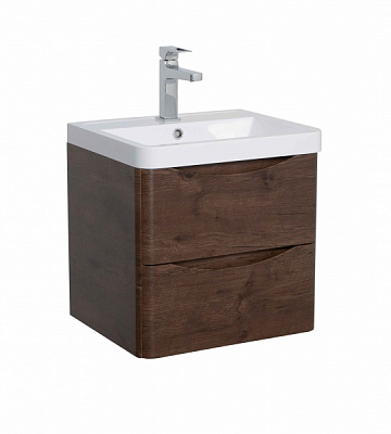 Тумба подвесная Aqua Rodos Vista 50 каштан с умывальником