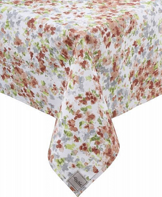 Скатертина Бурштинові квіти 136x220 см білий з коричневим La Nuit