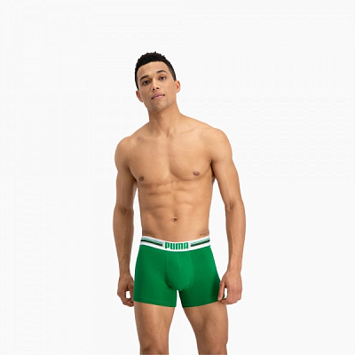 Трусы Puma Placed Logo Boxer 2P 90651904 M зеленый/черный 2 шт.