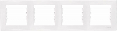 Рамка четырехместная Schneider Electric Sedna горизонтальная белый