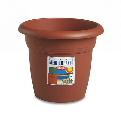 Вазон пластиковый Stefanplast Linea Mediterraneo круглый 14 л терракот (82350) 