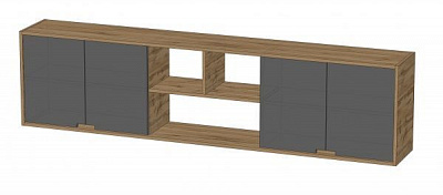 Полка для книг Lion настенная Джуниор 2036x302 мм дуб аппалачи/антрацит 