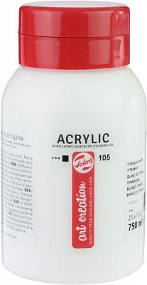 Краска акриловая (105) Белила титановые 750 мл Talens Art Creation Royal Talens