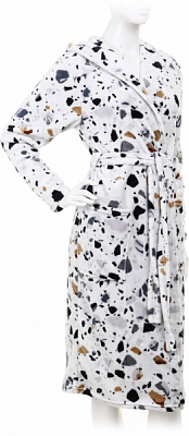 Халат з мікрофібри La Nuit Terrazzo р. XS сірий із принтом