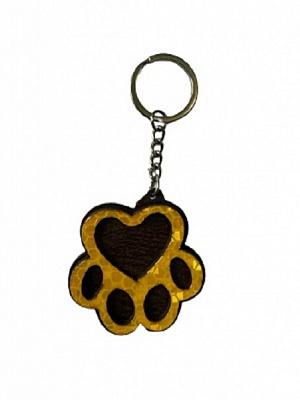 Брелок світловідбивний жовтий Лапка