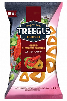 Треугольники кукурузные Золоте зерно TREEGLS со вкусом лобстера 75 г