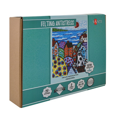 Набор, техника валяния для создания картины Seascape 28x22 см 742425 Santi 