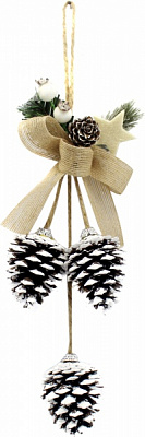 Декорация новогодняя 36 см коричневый с белым W01-1307/120