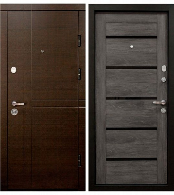 Двері вхідні Міністерство дверей ПК 180/161 венге горизонт темний / царга шалє 2050x960мм праві