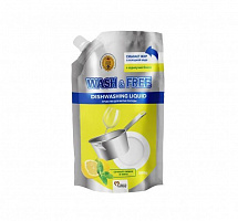 Засіб для ручного миття посуду WASH & FREE Лимон і м'ята (Doypack) 0,5л