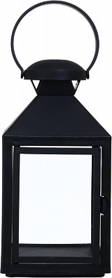 Подсвечник-фонарь пустой квадрат 10х10х20 см черный Pako-If