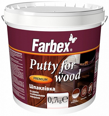 Шпаклевка по дереву и минеральным поверхностям Farbex белый 700 мл 700 г
