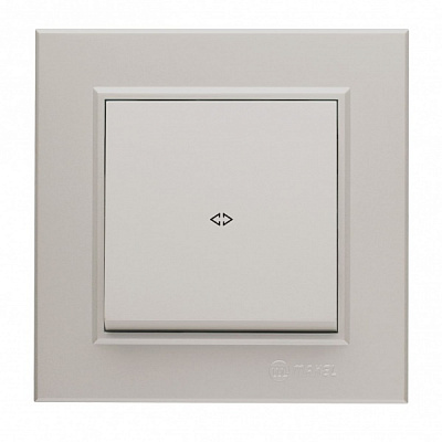 Вимикач перехресний одноклавішний Makel Karea без підсвітки перлина 56100020